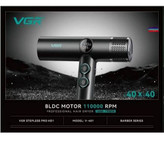 سشوار حرفهای موتور براشلس VGR V-401 با فناوری یونساز و نمایشگر دیجیتال