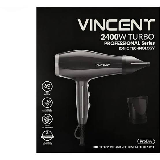 سشوار حرفه‌ای وینسنت مدل Vincent HD7324 | موتور AC، توان 2400 وات و فناوری Ionic